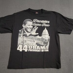 Barack Obama 44th President MLK Dreams Came True Graphic T-Shirt Black XL
